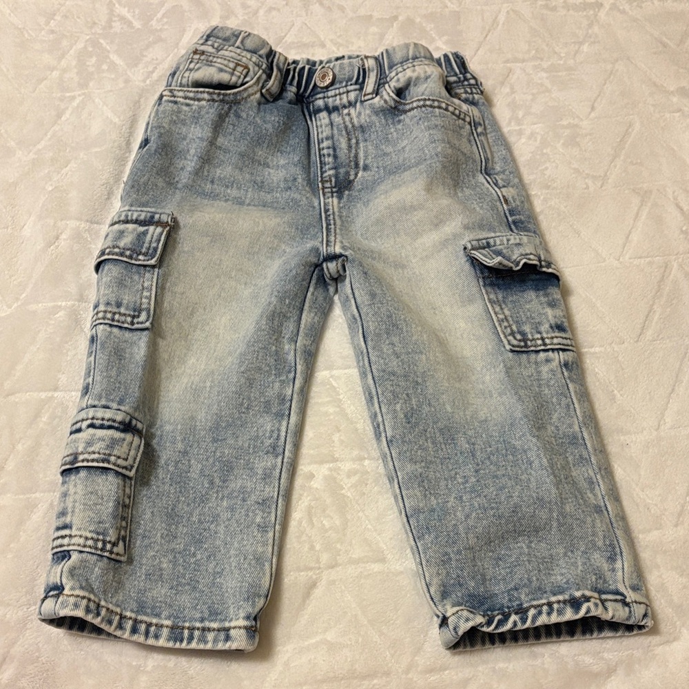 SHEIN Light Blue Kids Cargo Jeans